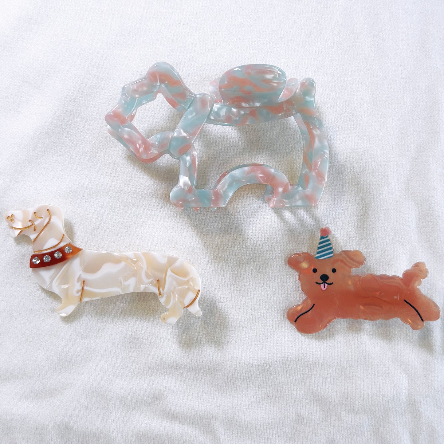 Hair clips set - Puppy Your EcoVine Acetate Collection