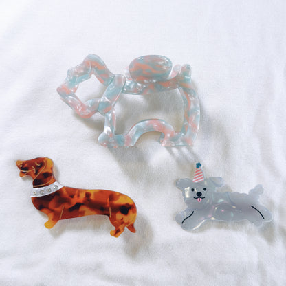 Hair clips set - Puppy Your EcoVine Acetate Collection