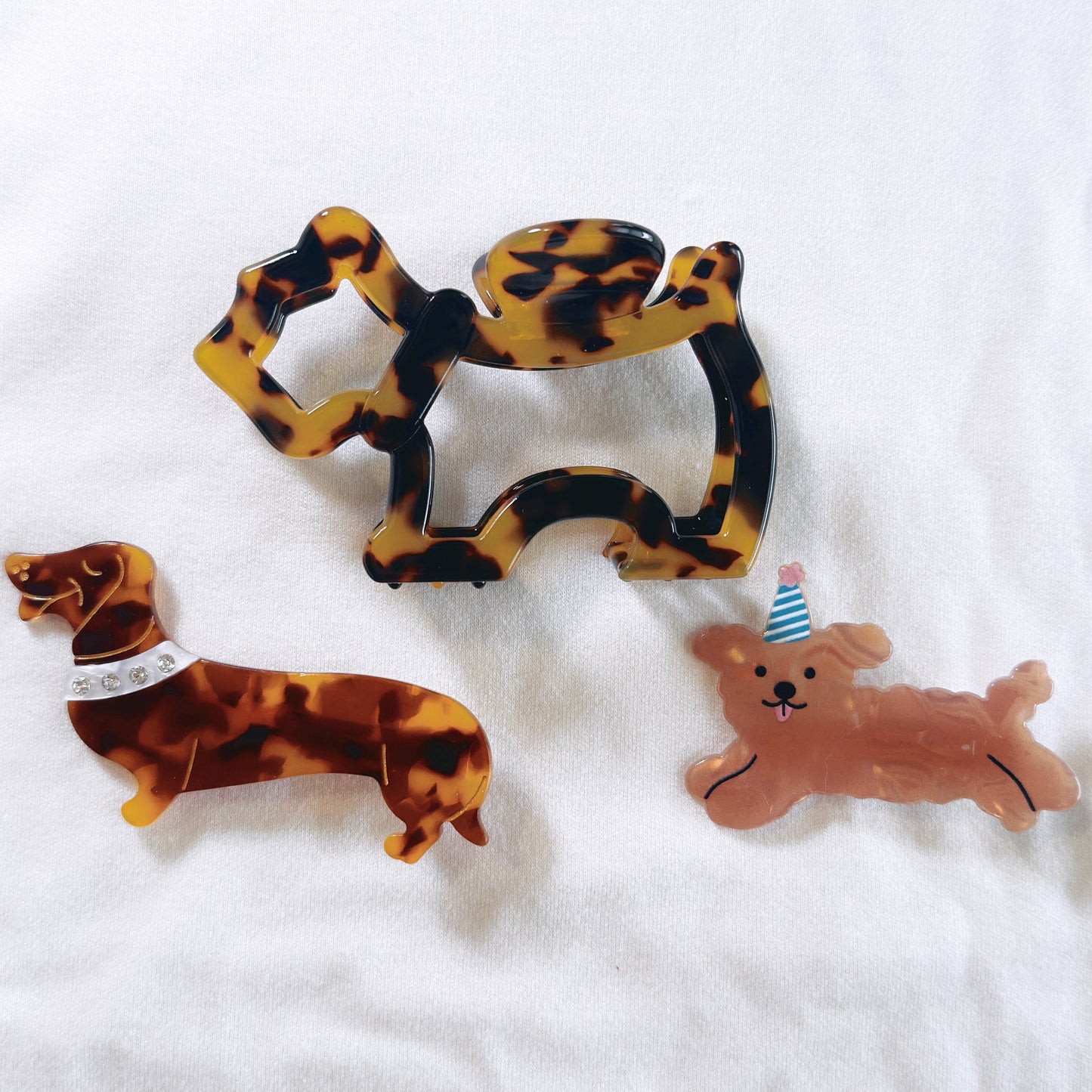 Hair clips set - Puppy Your EcoVine Acetate Collection