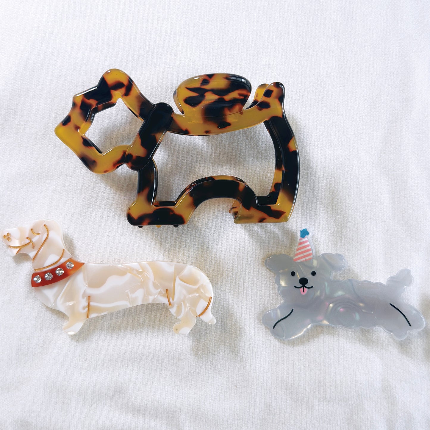 Hair clips set - Puppy Your EcoVine Acetate Collection