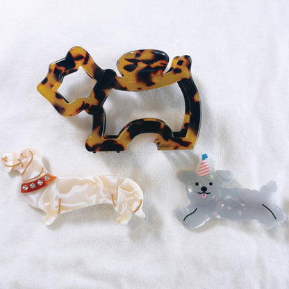 Hair clips set - Puppy Your EcoVine Acetate Collection