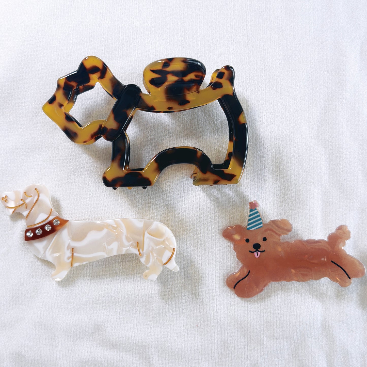 Hair clips set - Puppy Your EcoVine Acetate Collection