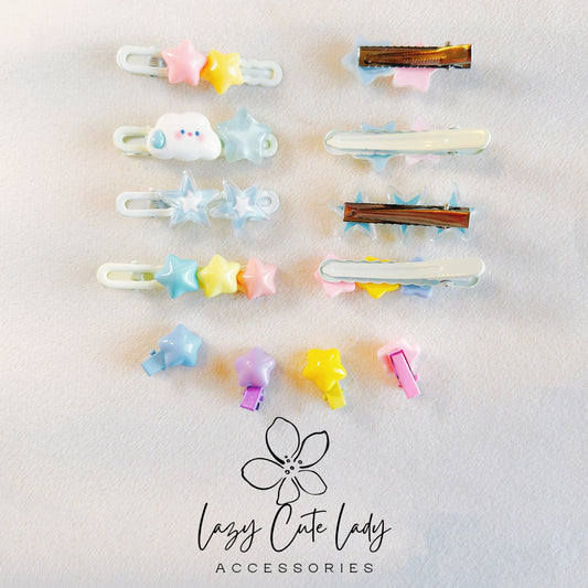 Kawaii Star Hair Clip Collection – Pastel &amp; Jelly Barrettes for Babies, Kids &amp; Cute Girls
