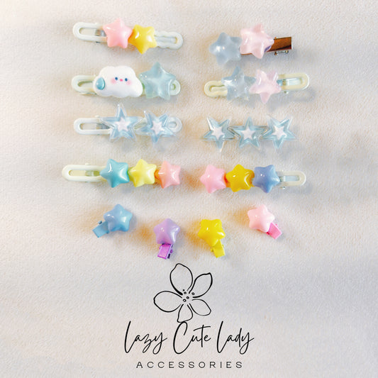 Kawaii Star Hair Clip Collection – Pastel &amp; Jelly Barrettes for Babies, Kids &amp; Cute Girls