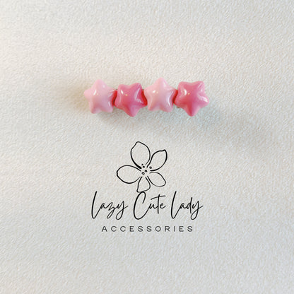Pink Heart Hair Clip Set – Cute & Sweet Hair Accessories in Light and Dark Pink for Girls & All Ages