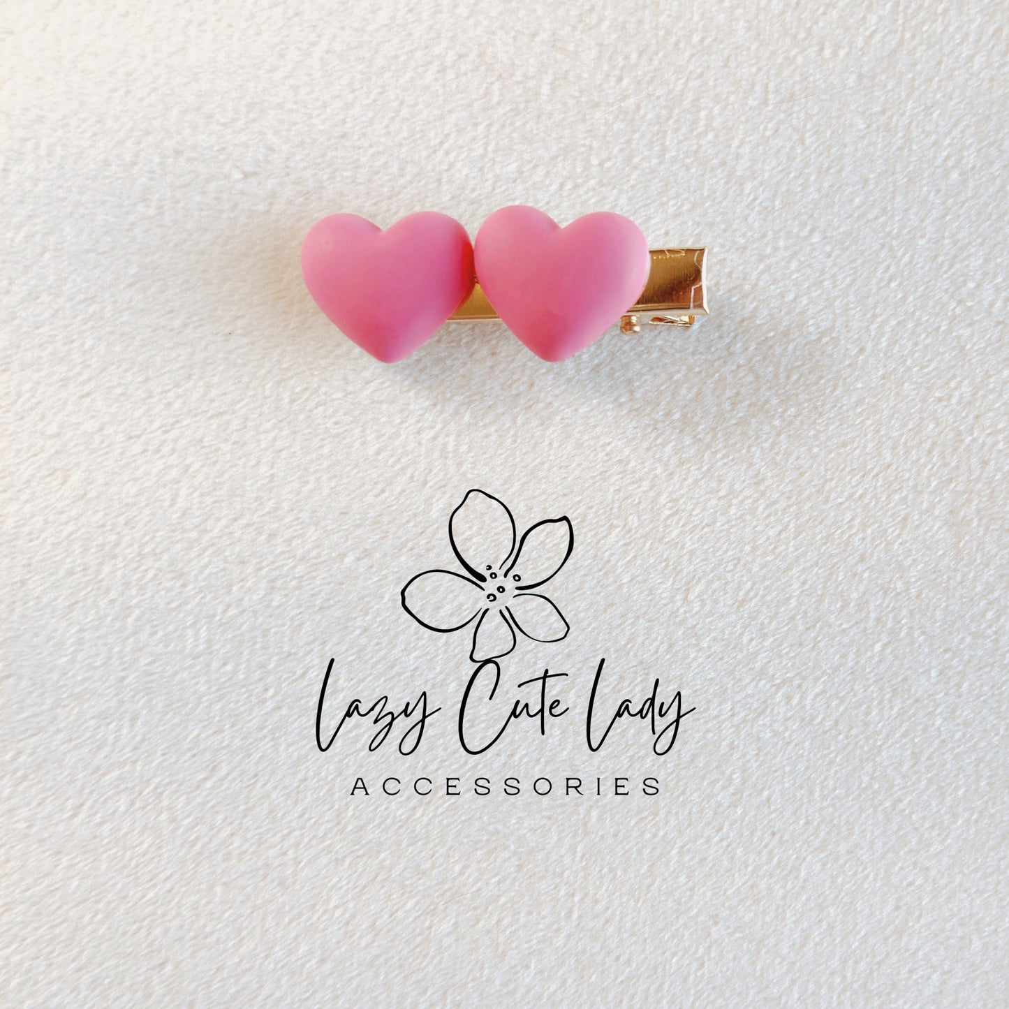 Pink Heart Hair Clip Set – Cute & Sweet Hair Accessories in Light and Dark Pink for Girls & All Ages