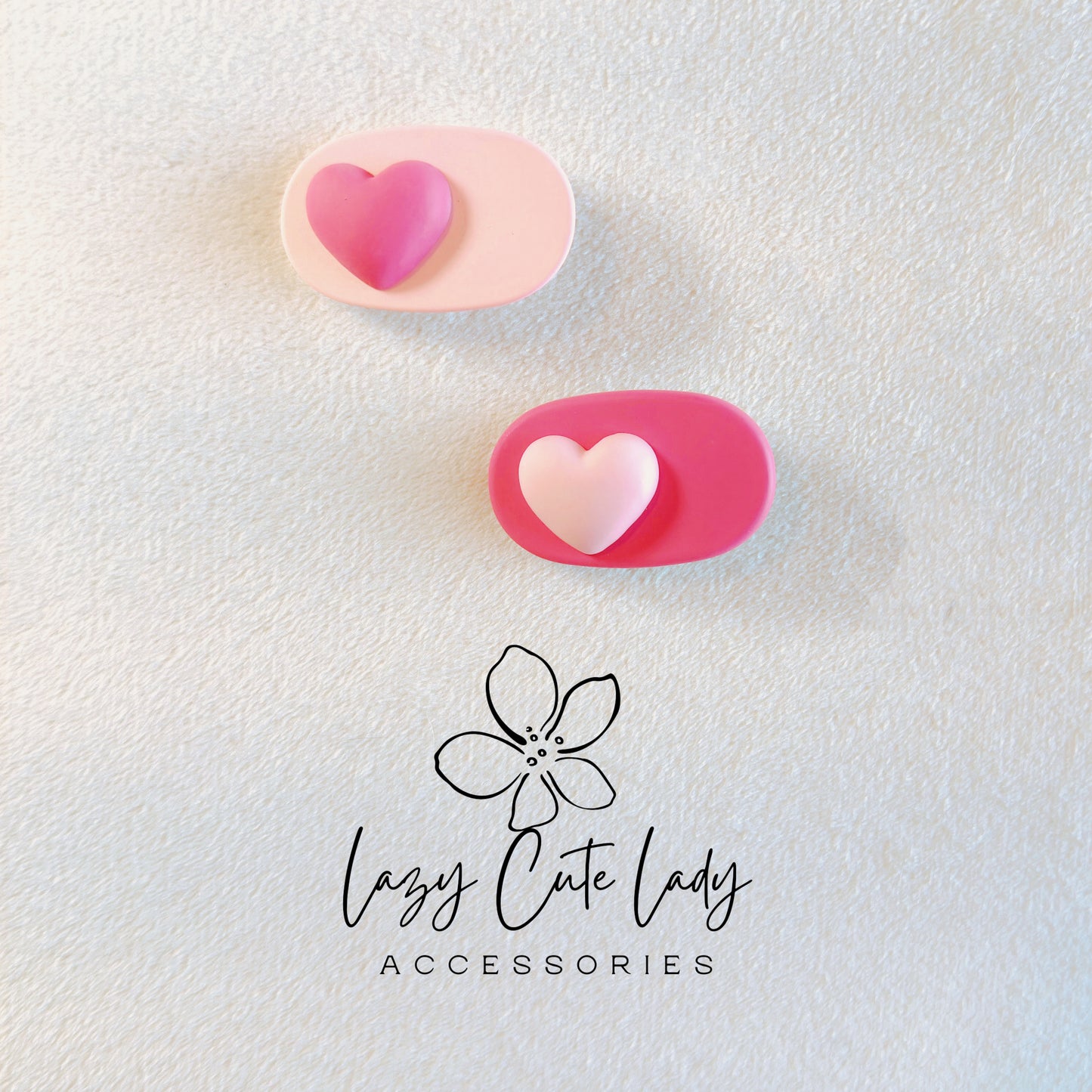 Pink Heart Hair Clip Set – Cute & Sweet Hair Accessories in Light and Dark Pink for Girls & All Ages
