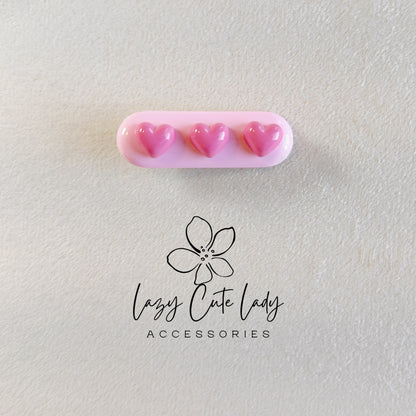 Pink Heart Hair Clip Set – Cute & Sweet Hair Accessories in Light and Dark Pink for Girls & All Ages