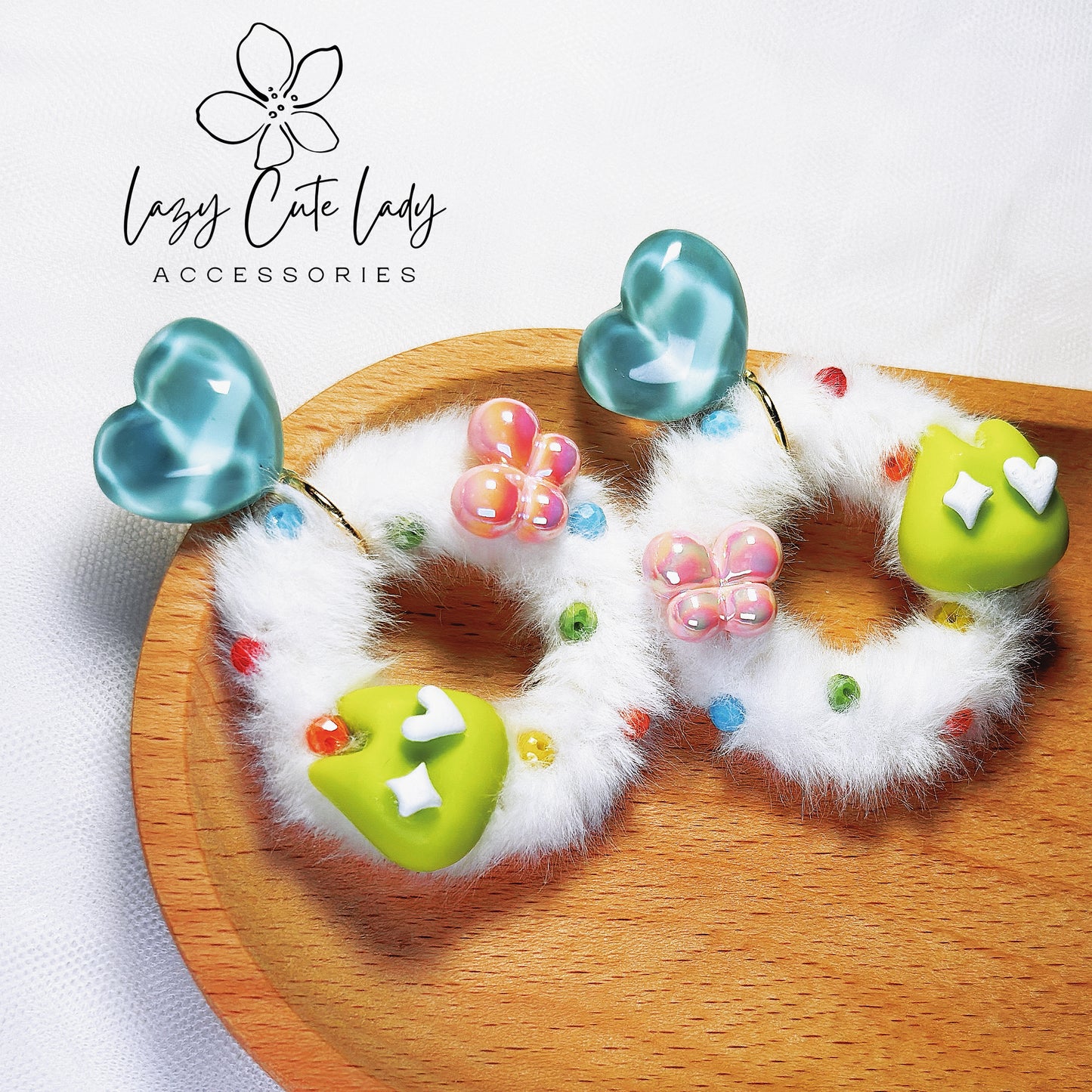 Playful Charm: Handcrafted Fluffy Earrings