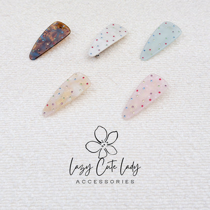 Colorful Rhinestone Snap Hair Clip