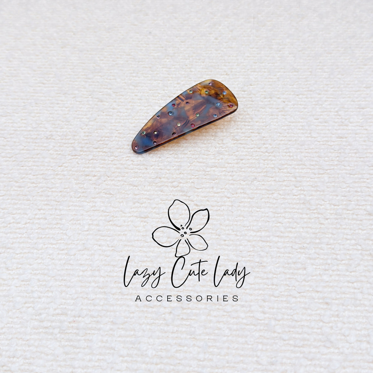 Colorful Rhinestone Snap Hair Clip