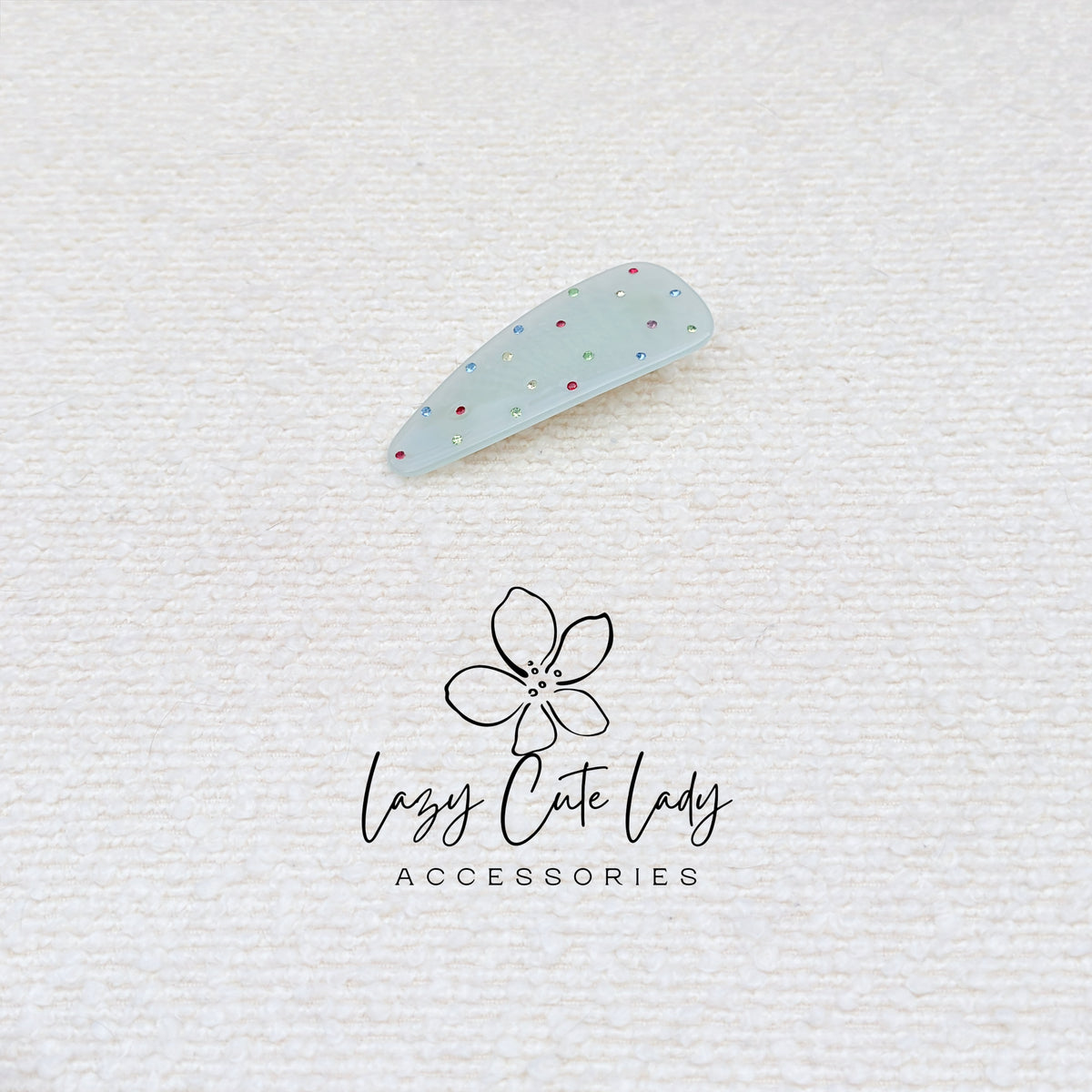 Colorful Rhinestone Snap Hair Clip