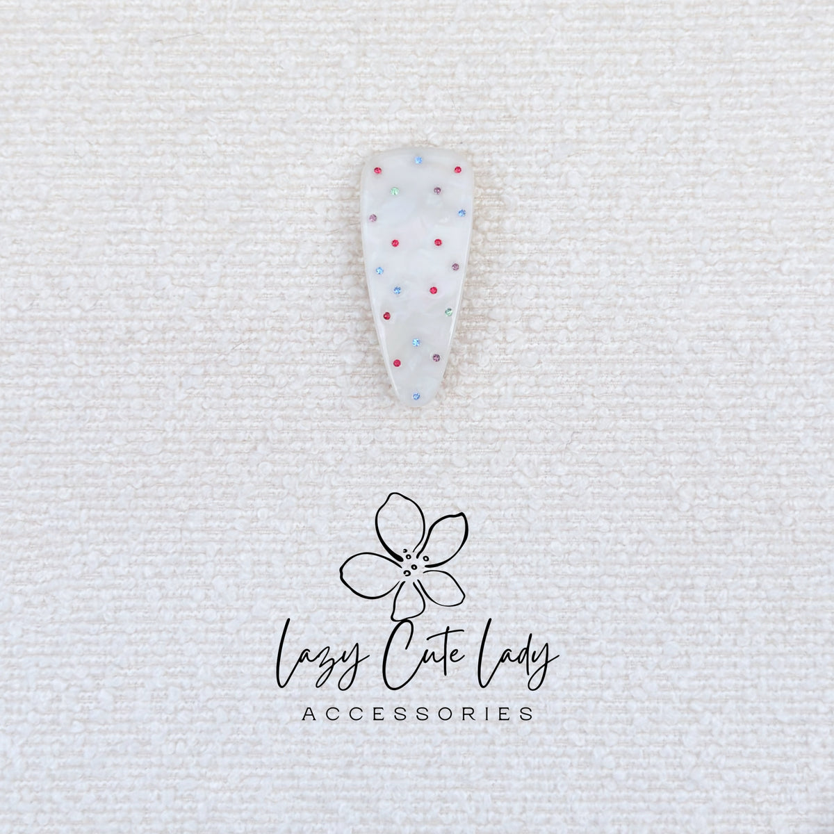 Colorful Rhinestone Snap Hair Clip