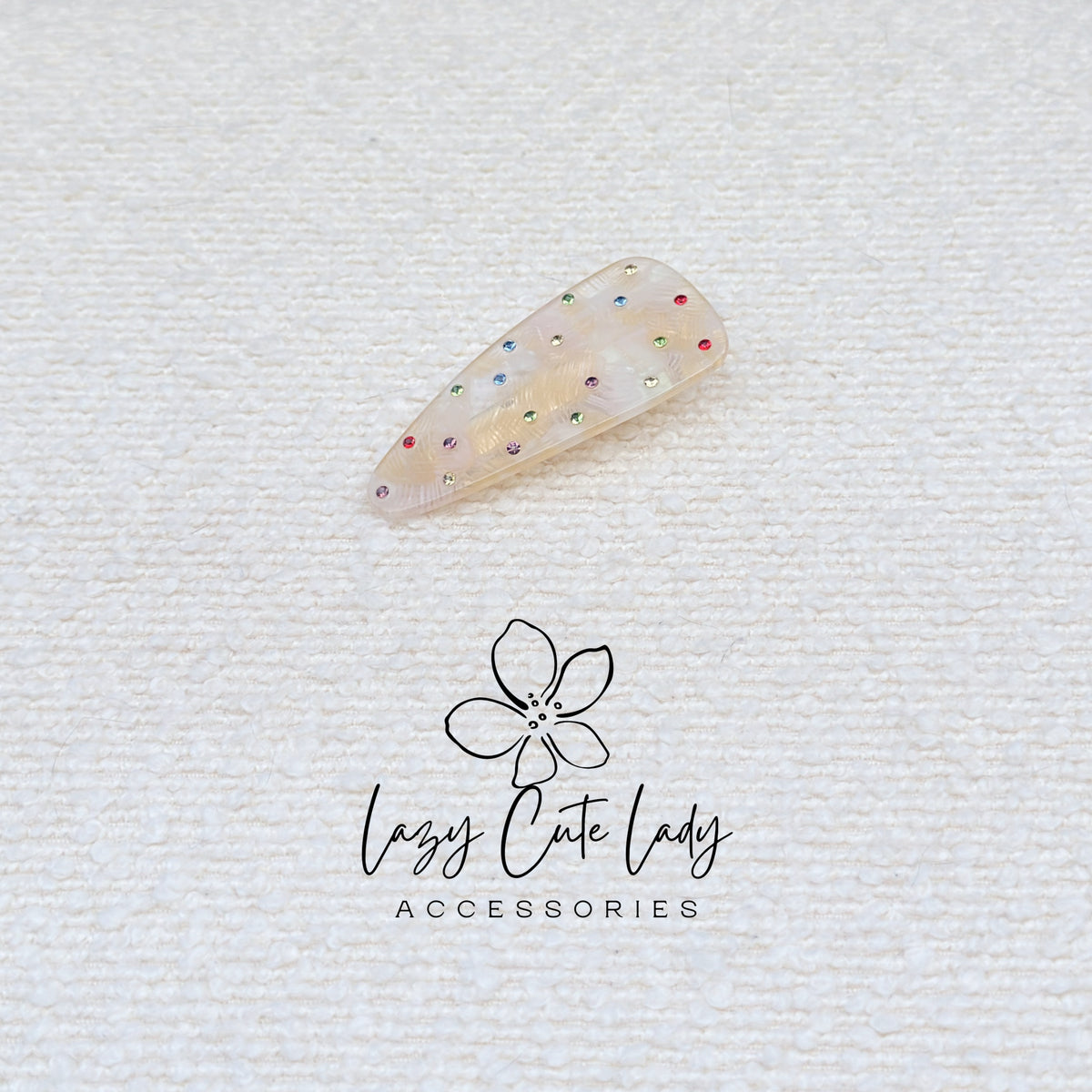 Colorful Rhinestone Snap Hair Clip