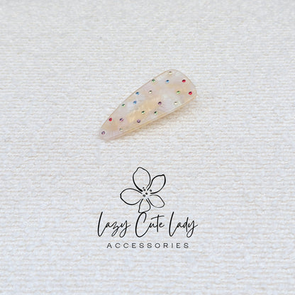 Colorful Rhinestone Snap Hair Clip