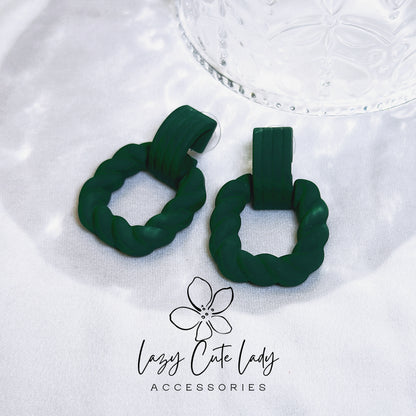 Lazy Cute Lady Accessories-Versatile Twist: Square Geometric Twisted Earrings- Cute Earrings- Gift - for girl for women