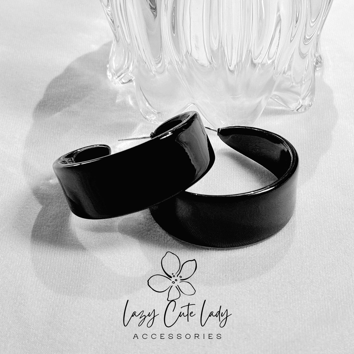 Lazy Cute Lady Accessories-Elegant Acetate Hoop EarringsDrop Earring-Metal allergy-friendly earring-Fashion Earring-Gift-for girl for women