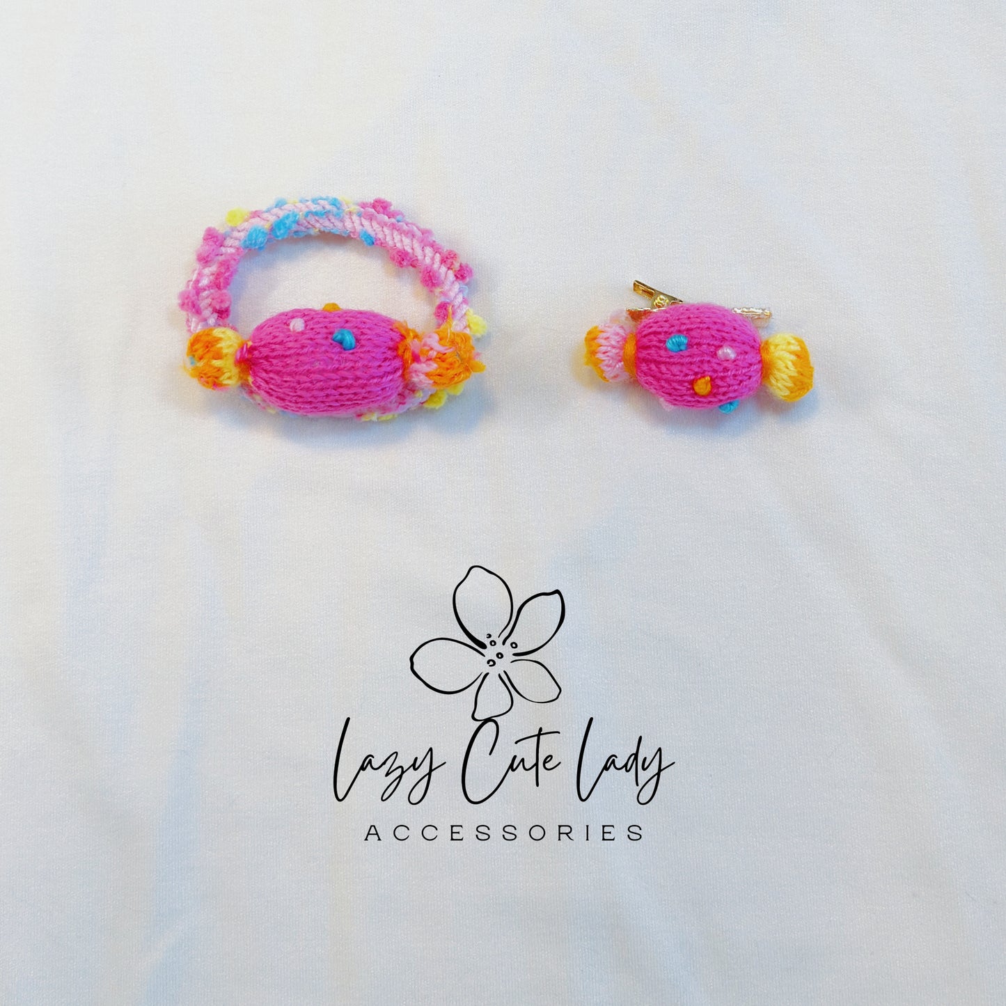Candyland Knitted Hair Ties & Clips – Sweet Yarn Treats for Your Hair-Gift for Her