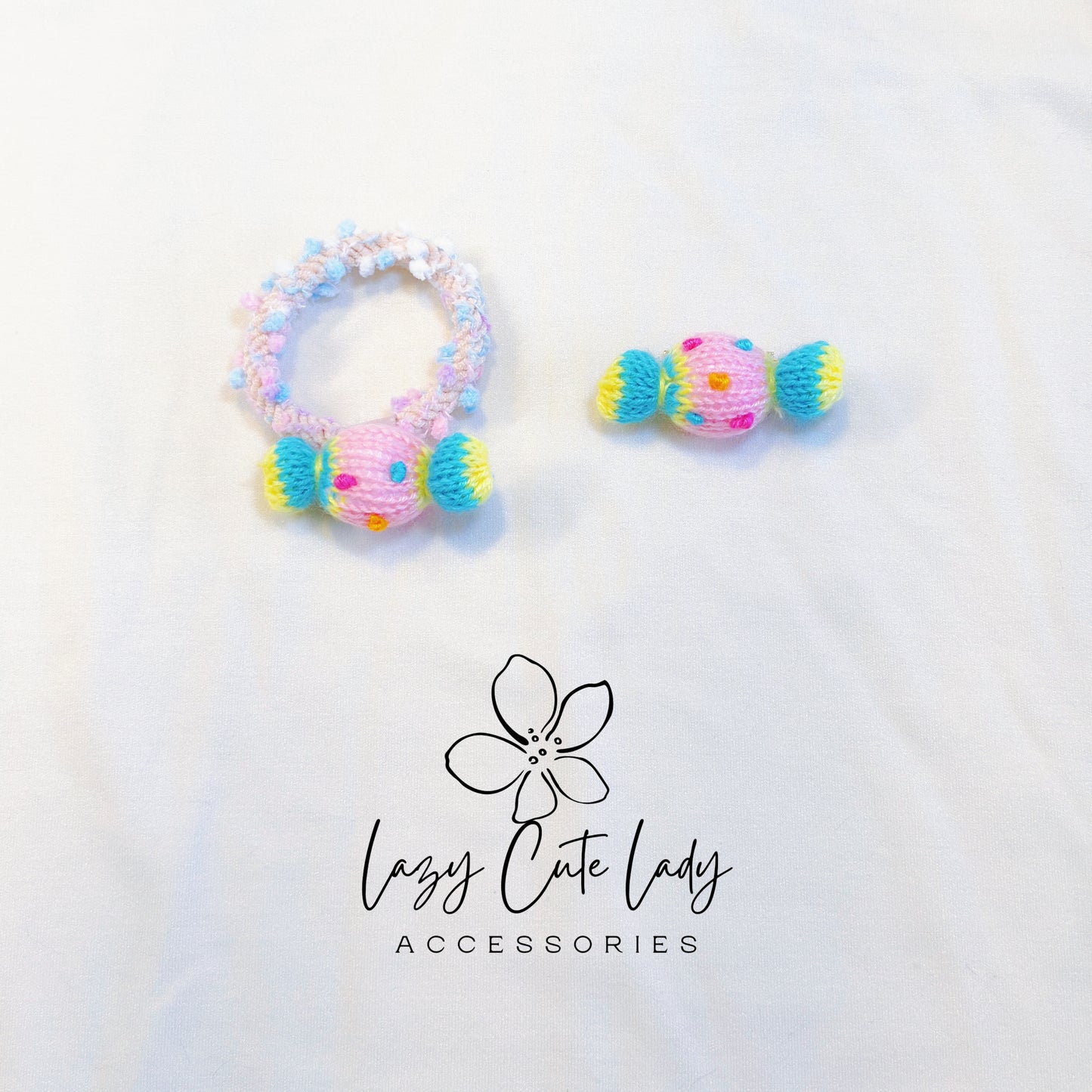 Candyland Knitted Hair Ties & Clips – Sweet Yarn Treats for Your Hair-Gift for Her