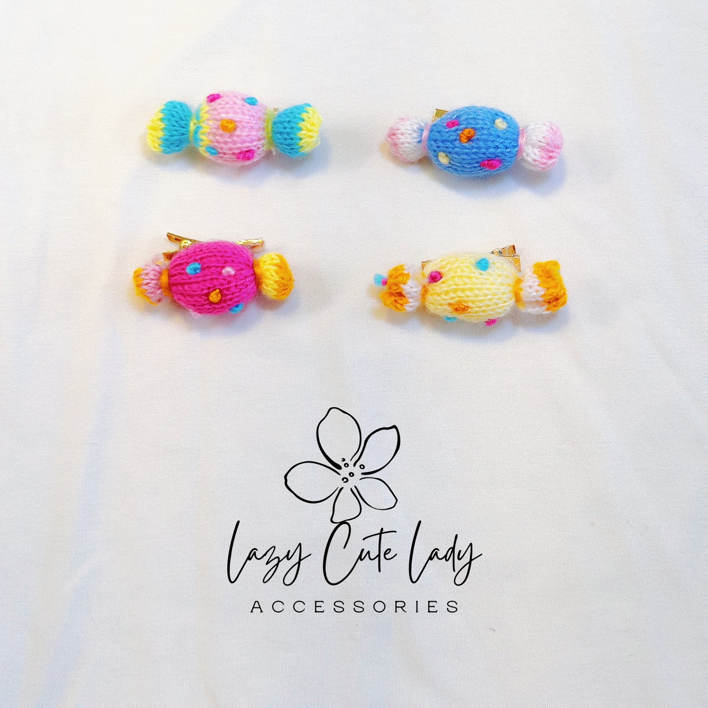 Candyland Knitted Hair Ties & Clips – Sweet Yarn Treats for Your Hair-Gift for Her