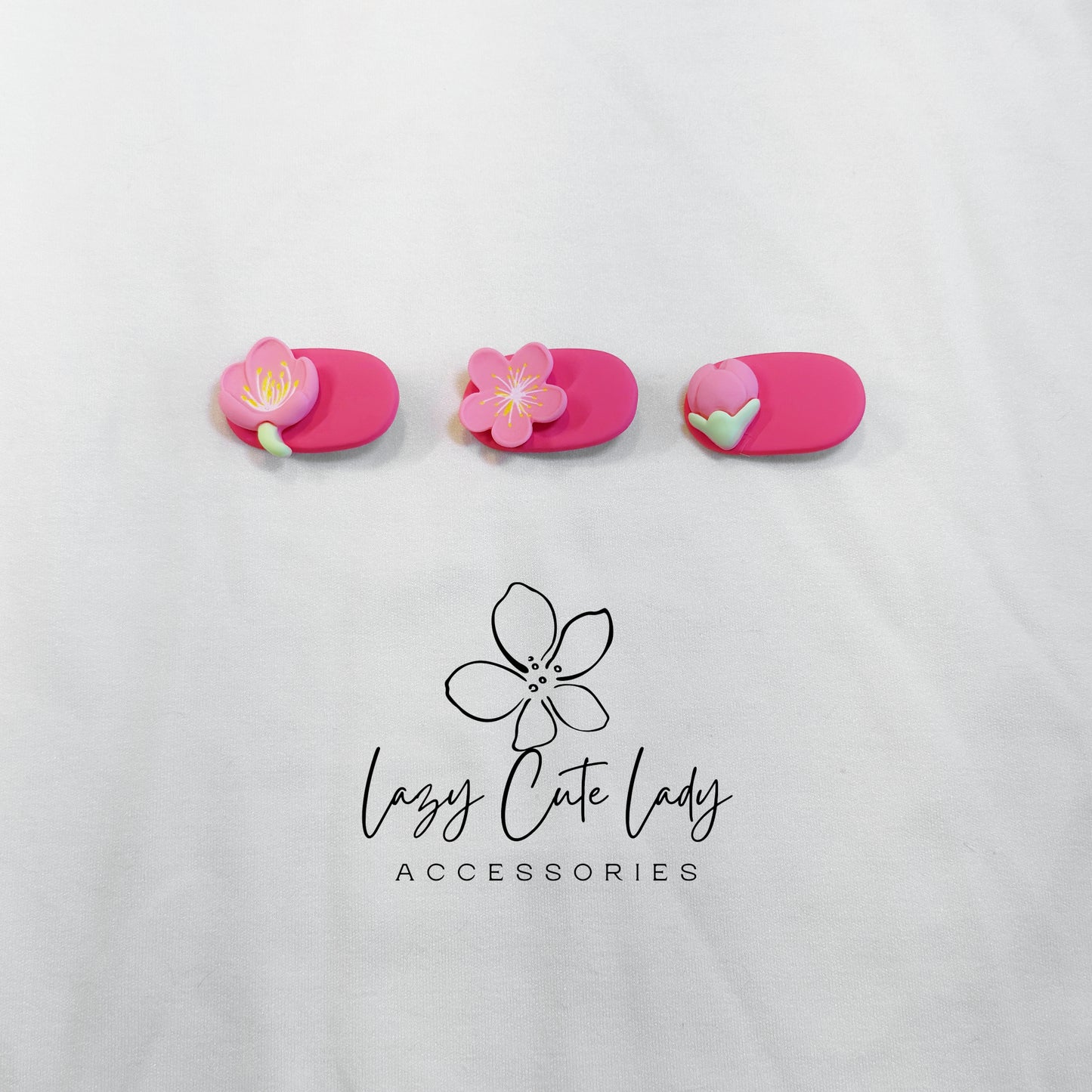 Trio of Blossoms Hair Set – Sakura, Peach & Tulip Edition- Gift