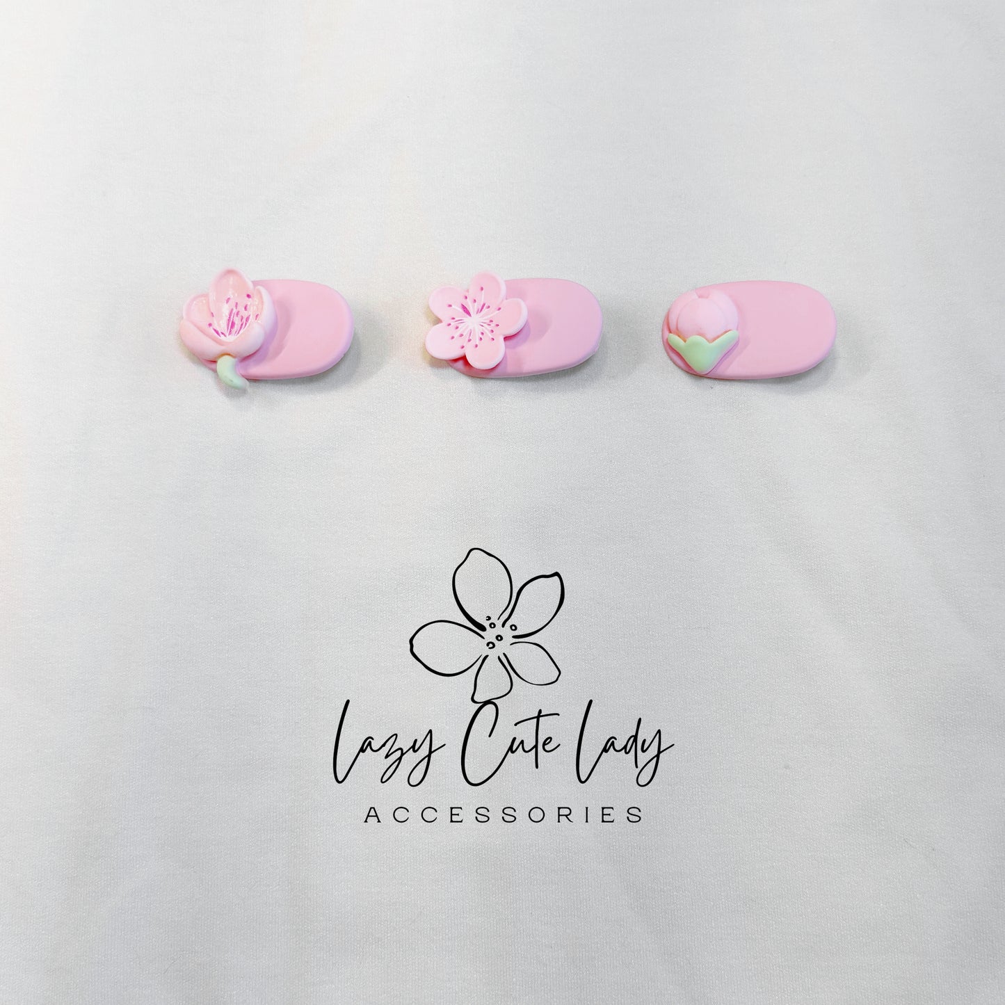 Trio of Blossoms Hair Set – Sakura, Peach & Tulip Edition- Gift