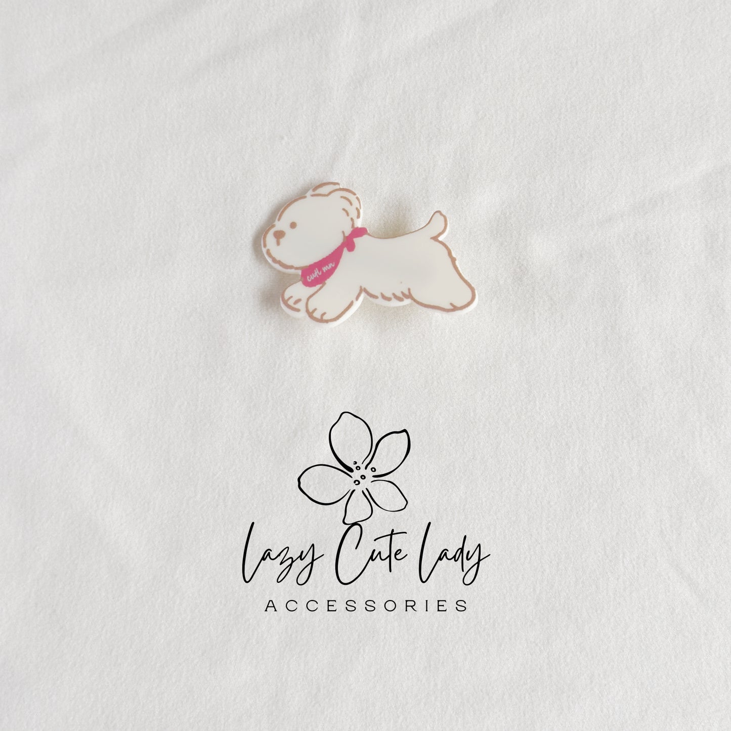 Cute Puppy Dog Hair Clips – Cartoon Dog Barrettes in Pink, Black & White for Girls and Women