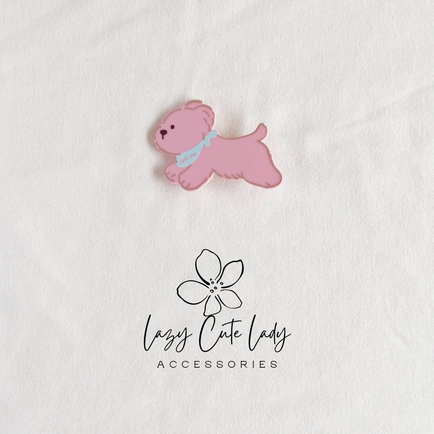 Cute Puppy Dog Hair Clips – Cartoon Dog Barrettes in Pink, Black & White for Girls and Women
