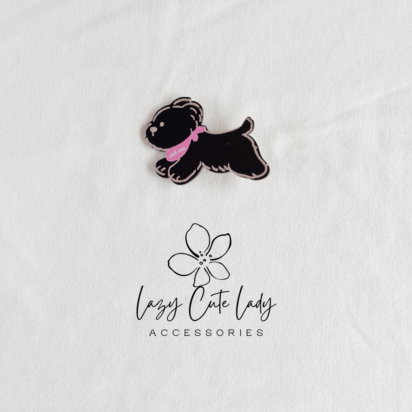 Cute Puppy Dog Hair Clips – Cartoon Dog Barrettes in Pink, Black & White for Girls and Women