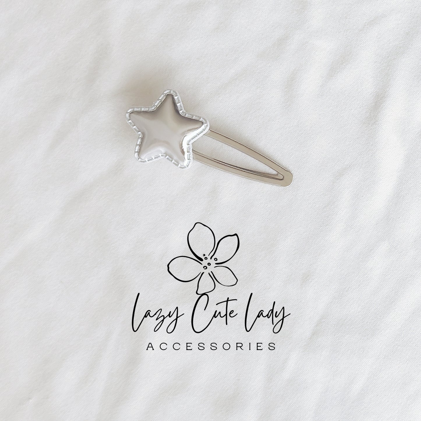 Silver Star Hair Clips – Metallic Puff Star Barrettes for Kids & All Ages