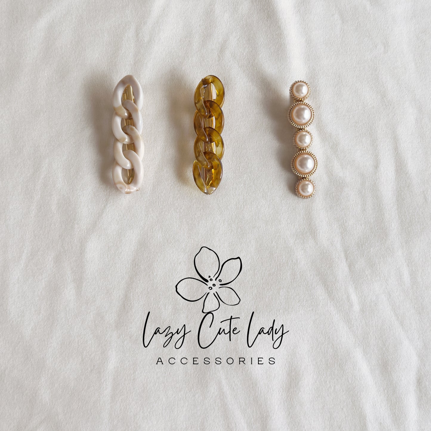 Chain & Pearl Hair Clip Set – Elegant Barrettes for All Ages