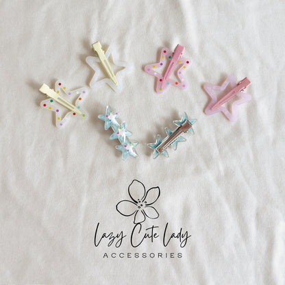 Colorful Star Hair Clip Set – Playful & Lightweight Barrettes for All Ages