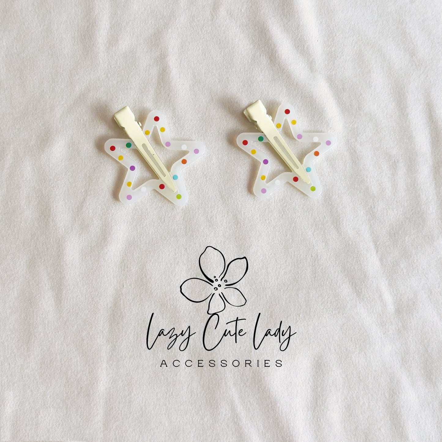 Colorful Star Hair Clip Set – Playful & Lightweight Barrettes for All Ages