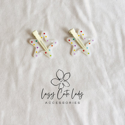 Colorful Star Hair Clip Set – Playful & Lightweight Barrettes for All Ages