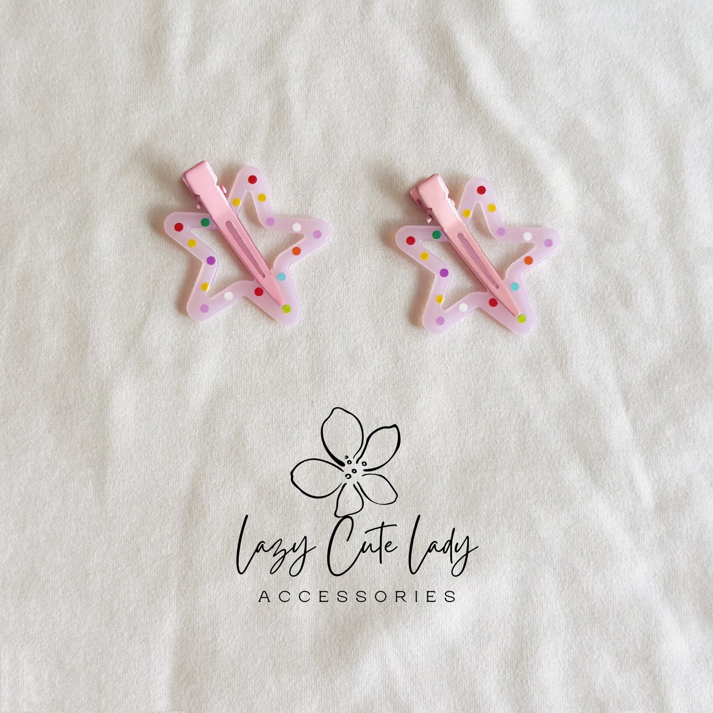 Colorful Star Hair Clip Set – Playful & Lightweight Barrettes for All Ages