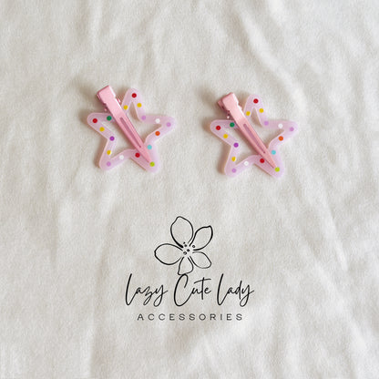 Colorful Star Hair Clip Set – Playful & Lightweight Barrettes for All Ages