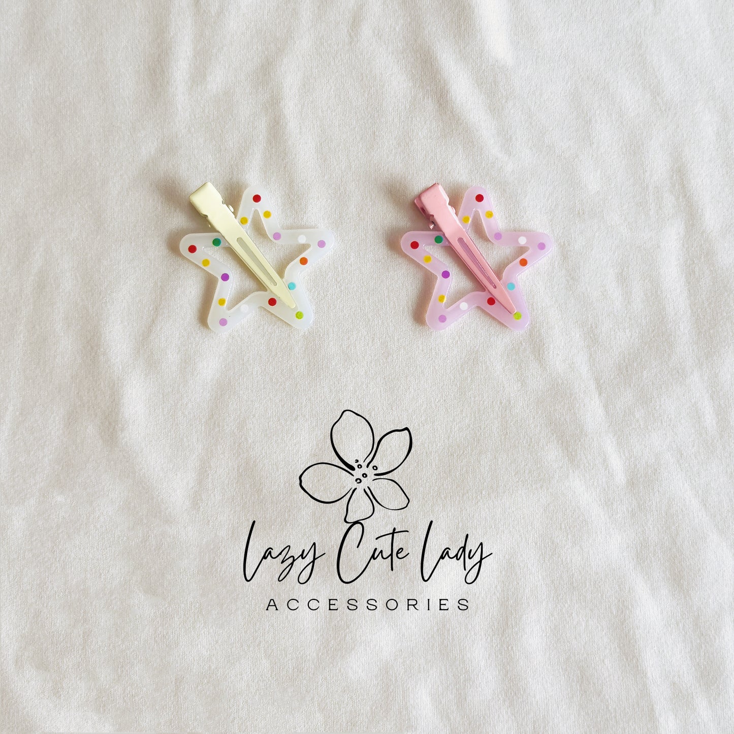 Colorful Star Hair Clip Set – Playful & Lightweight Barrettes for All Ages