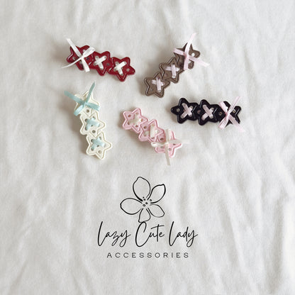 Ribbon-Laced Star Hair Clips – Sweet & Stylish Touch for Everyday Looks