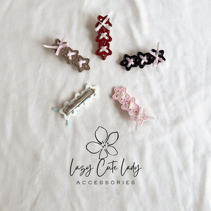 Ribbon-Laced Star Hair Clips – Sweet & Stylish Touch for Everyday Looks