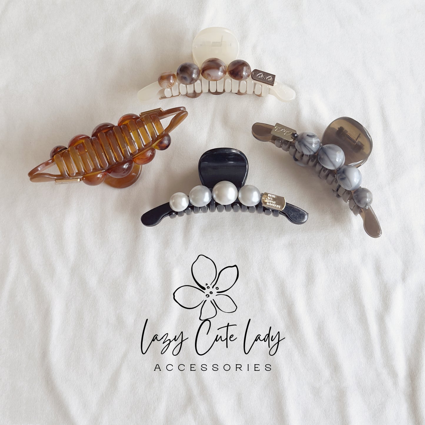 Marbled Bead Hair Claw – Elegant Everyday Styling