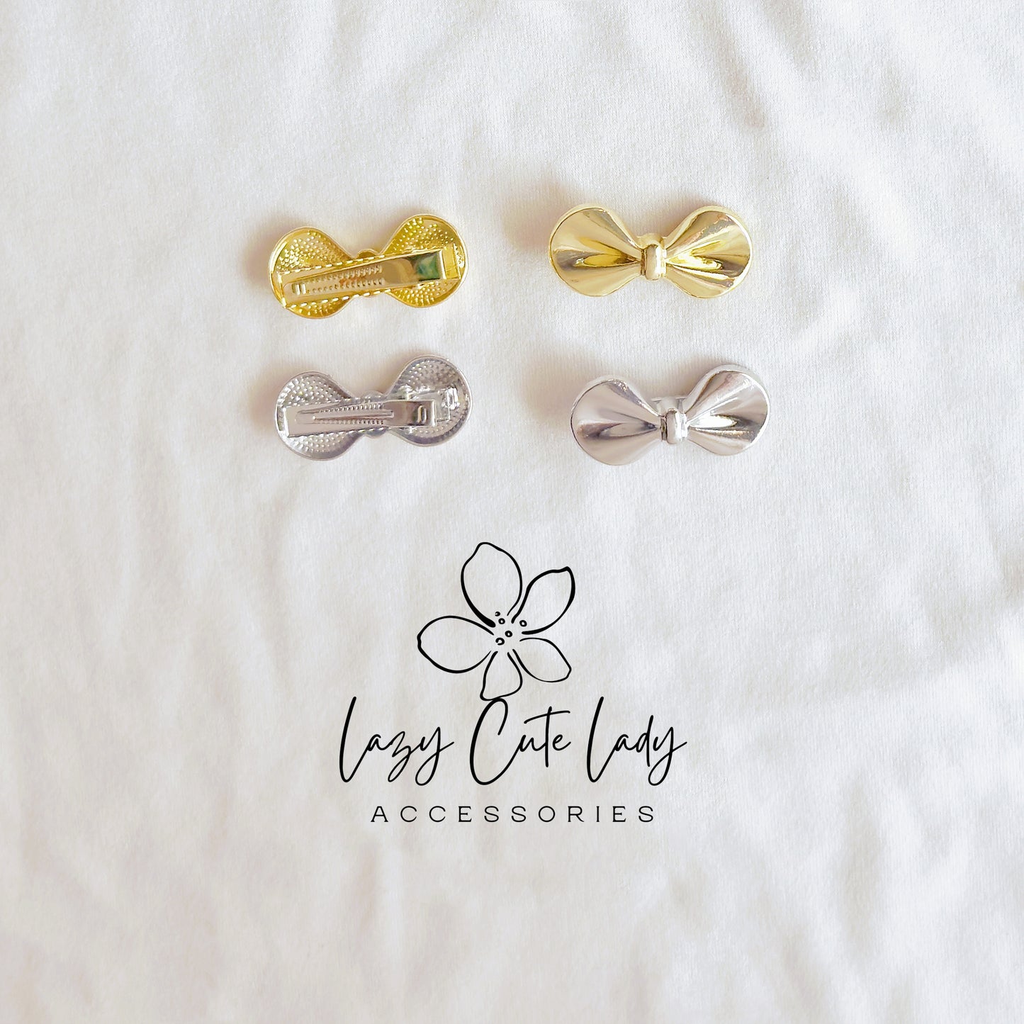 Metallic Bow Hair Clips – Chic & Minimalist Elegance