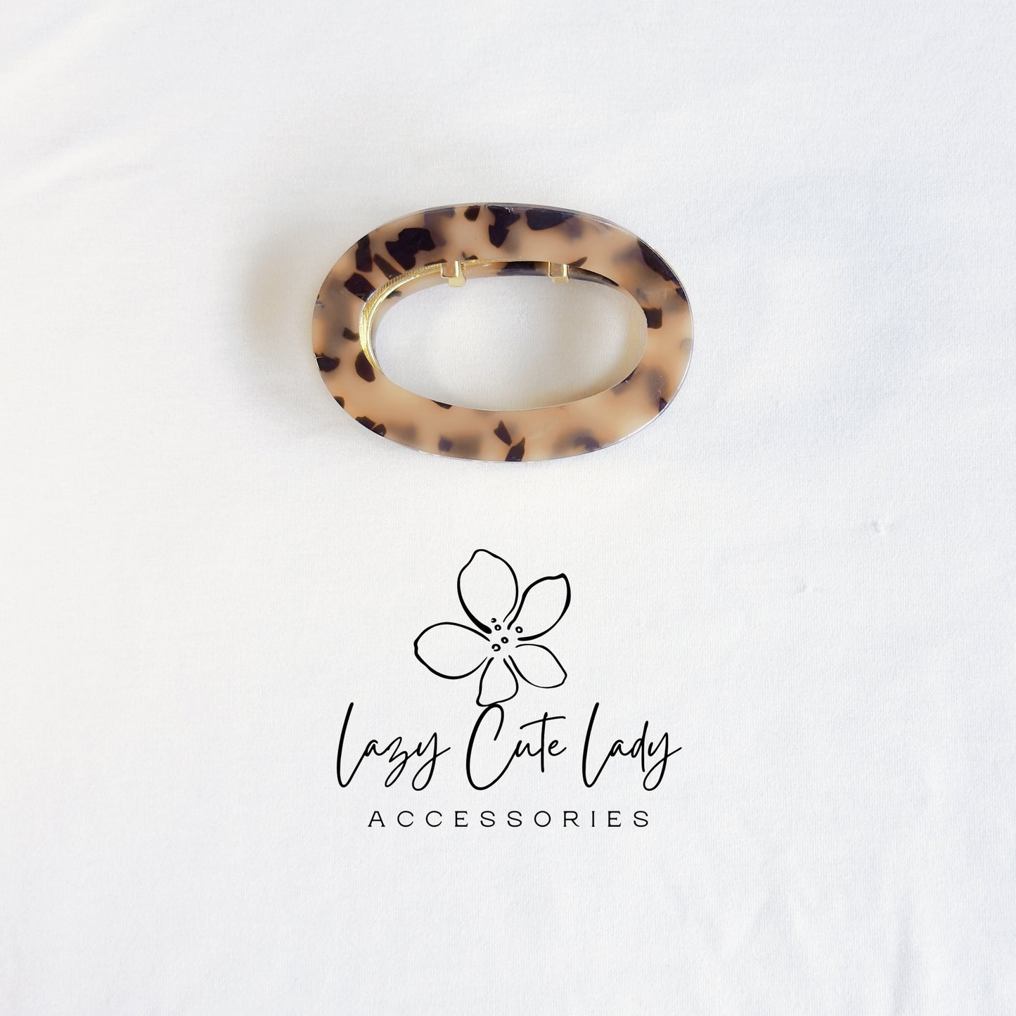 Elegant Oval Hair Barrette – Eco-Friendly Acetate Clip