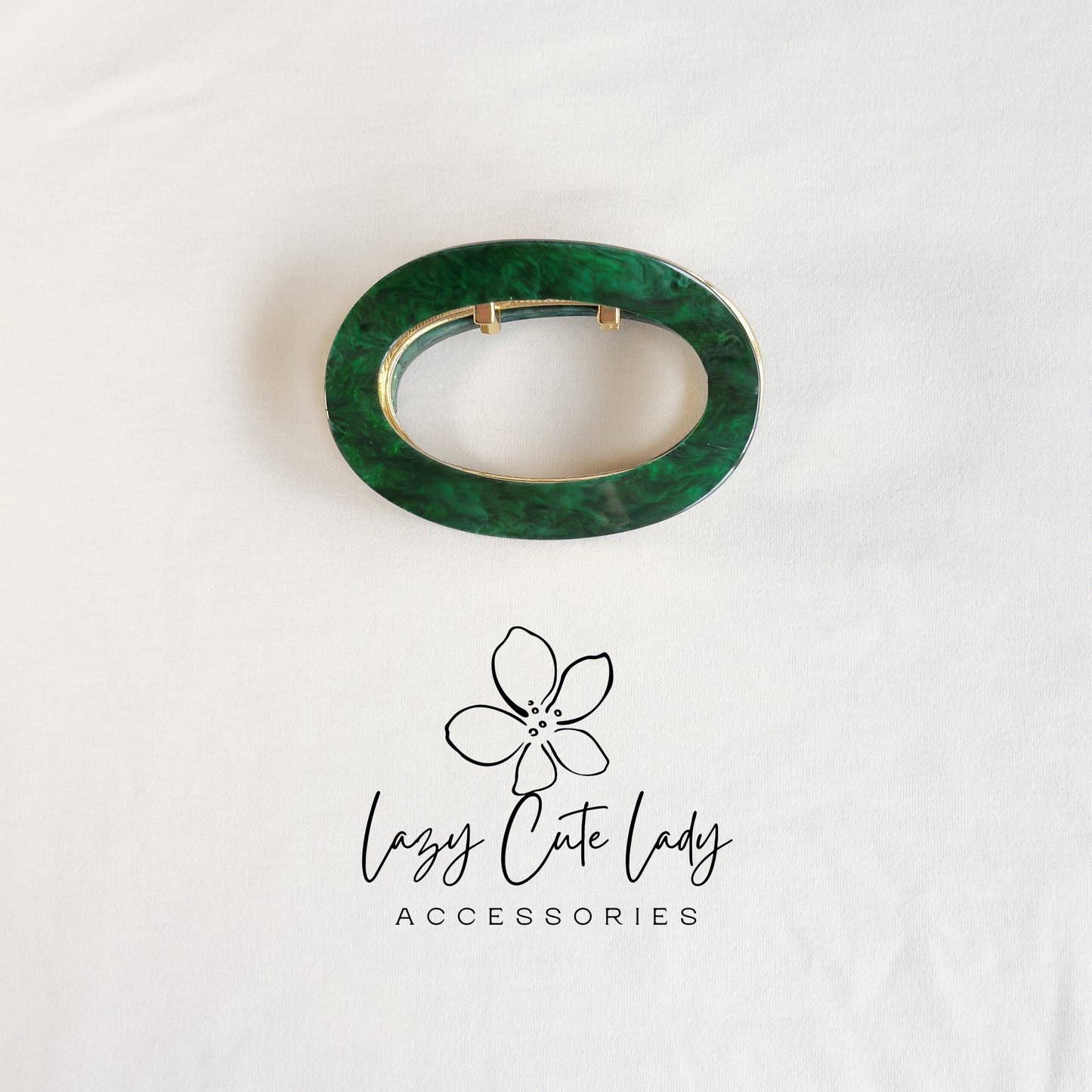 Elegant Oval Hair Barrette – Eco-Friendly Acetate Clip