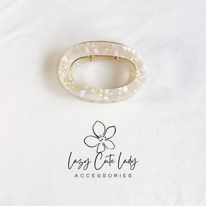Elegant Oval Hair Barrette – Eco-Friendly Acetate Clip