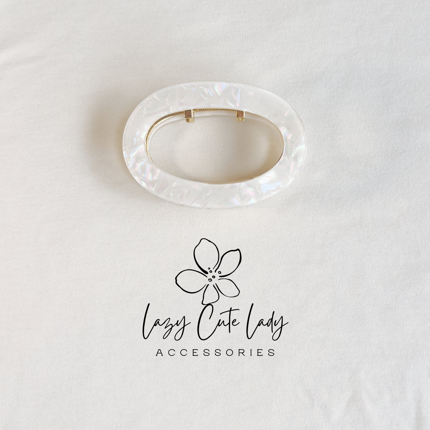 Elegant Oval Hair Barrette – Eco-Friendly Acetate Clip