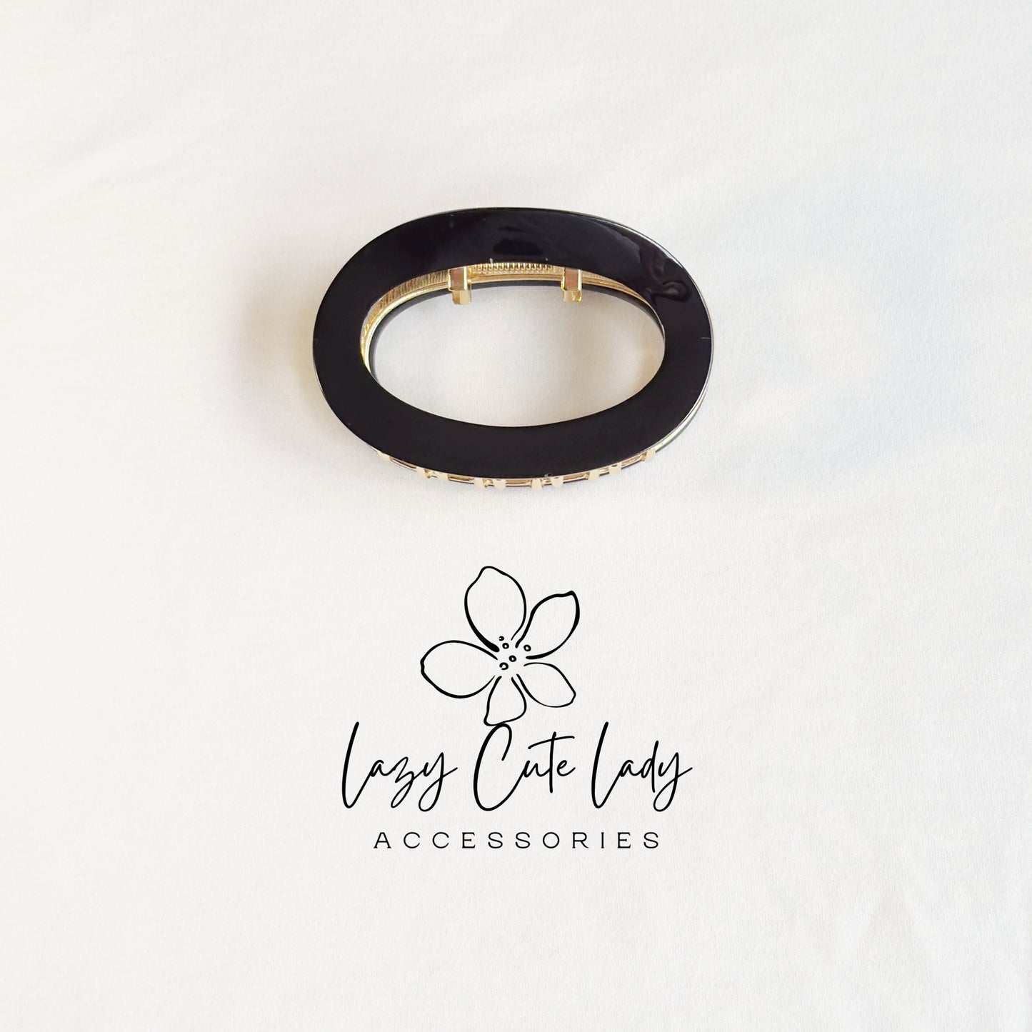 Elegant Oval Hair Barrette – Eco-Friendly Acetate Clip