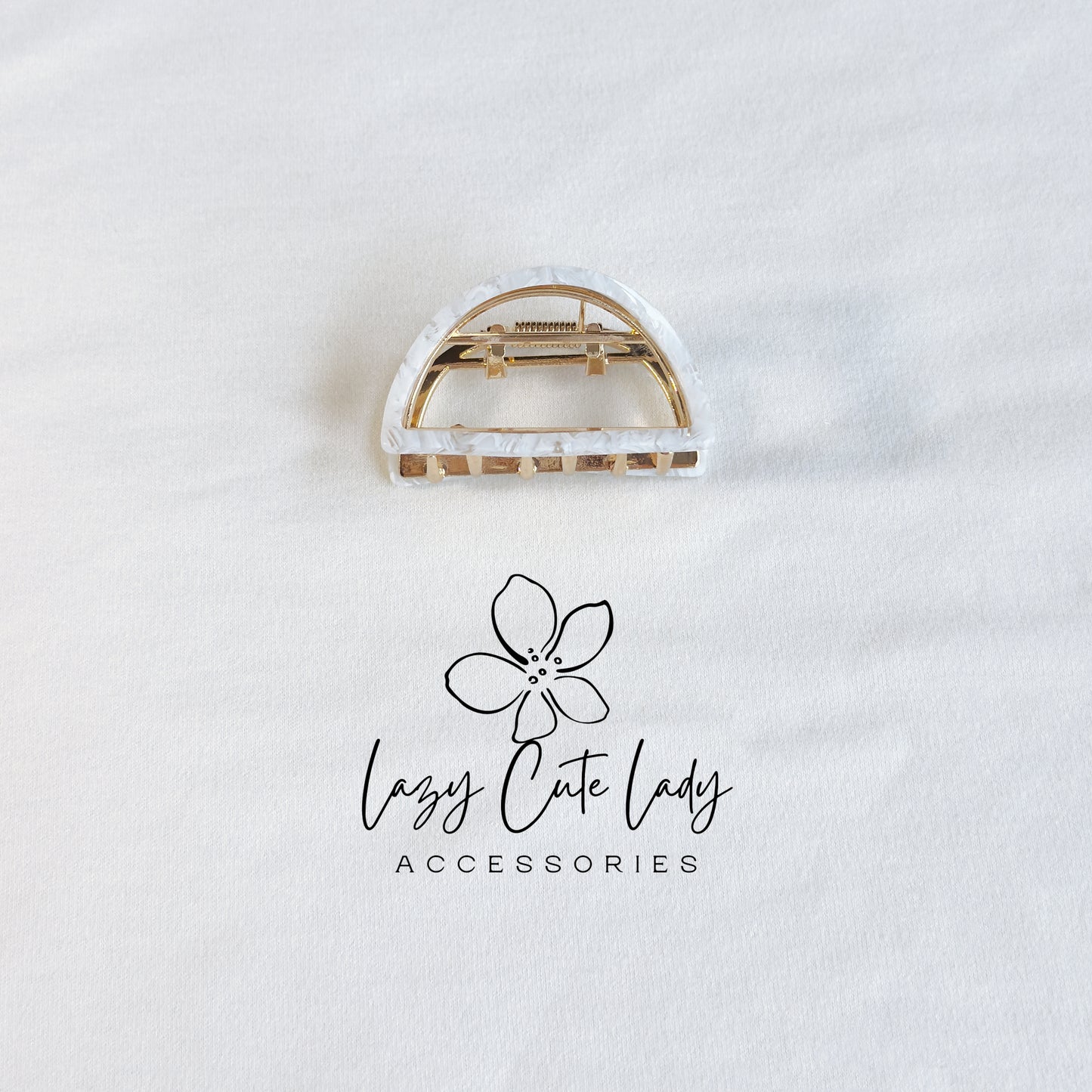 Mini Acetate Hair Claw Clips – Triangle &amp; Half-Moon Set – Eco-Friendly Small Claw Clips