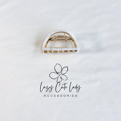 Mini Acetate Hair Claw Clips – Triangle &amp; Half-Moon Set – Eco-Friendly Small Claw Clips