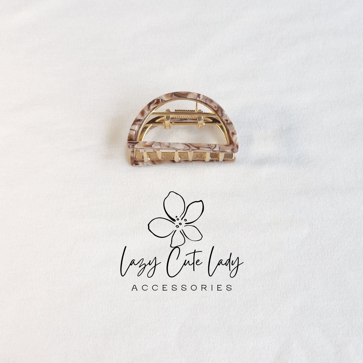 Mini Acetate Hair Claw Clips – Triangle &amp; Half-Moon Set – Eco-Friendly Small Claw Clips