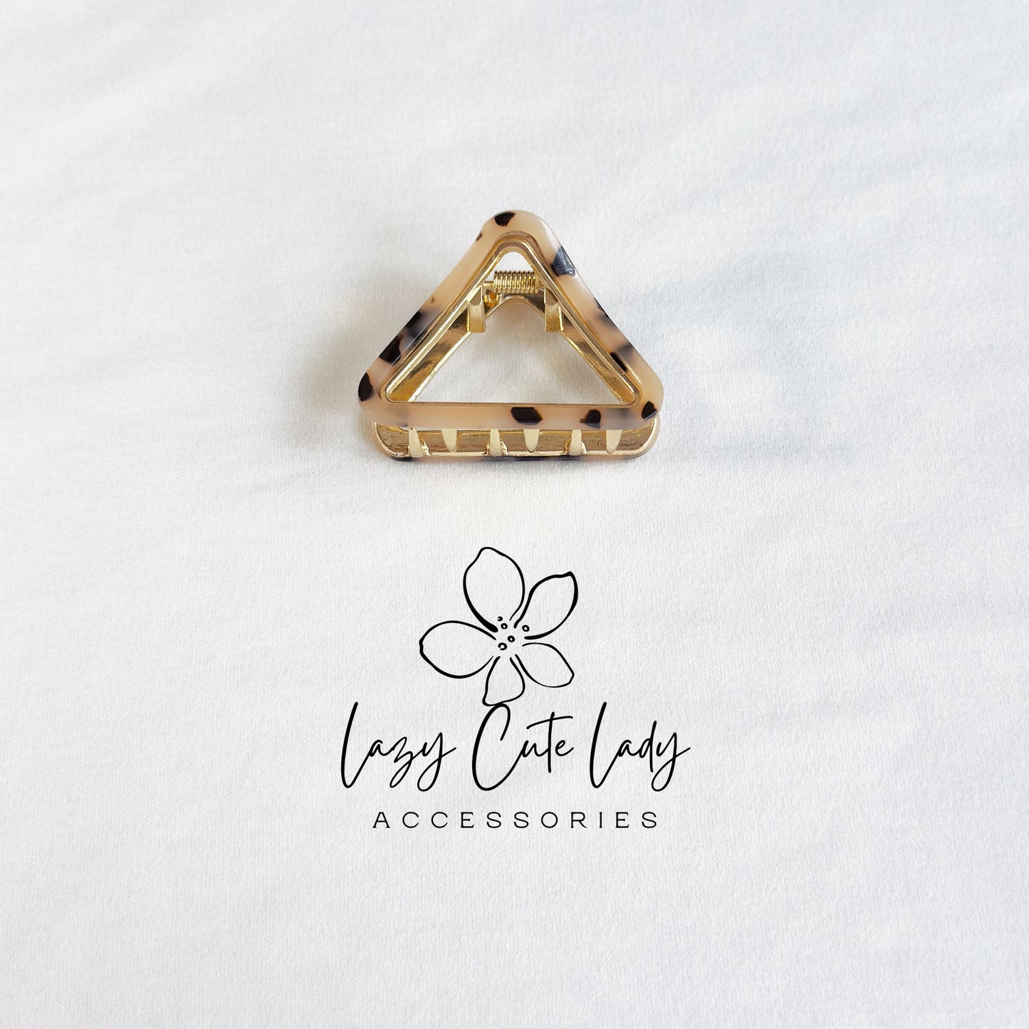 Mini Acetate Hair Claw Clips – Triangle &amp; Half-Moon Set – Eco-Friendly Small Claw Clips